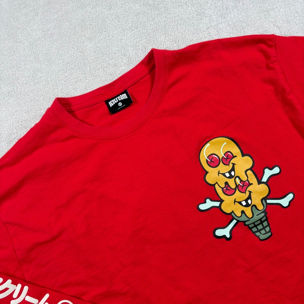 Vintage ICECREAM BBC Cones & Bones LS Shirt Red 2XL Pharrell‎